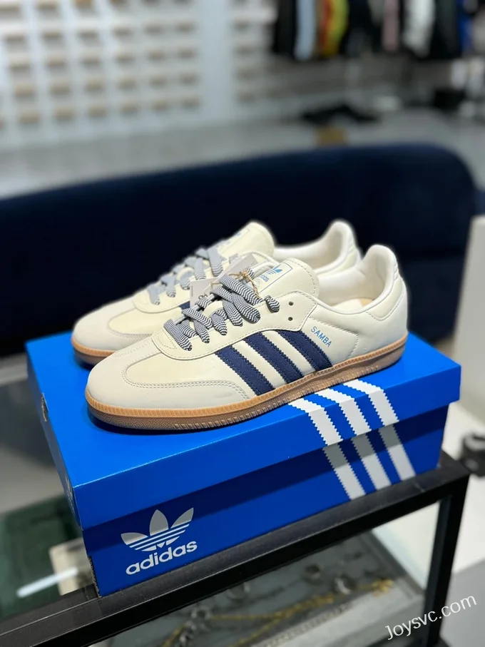 Adidas Samba White Blue Retro Sneakers JI3907