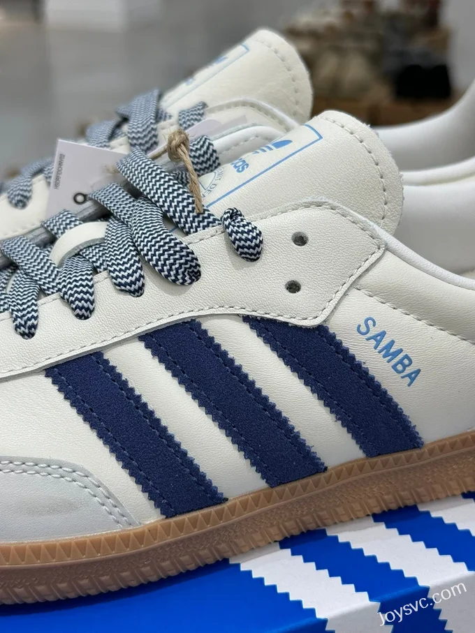 Adidas Samba White Blue Retro Sneakers JI3907