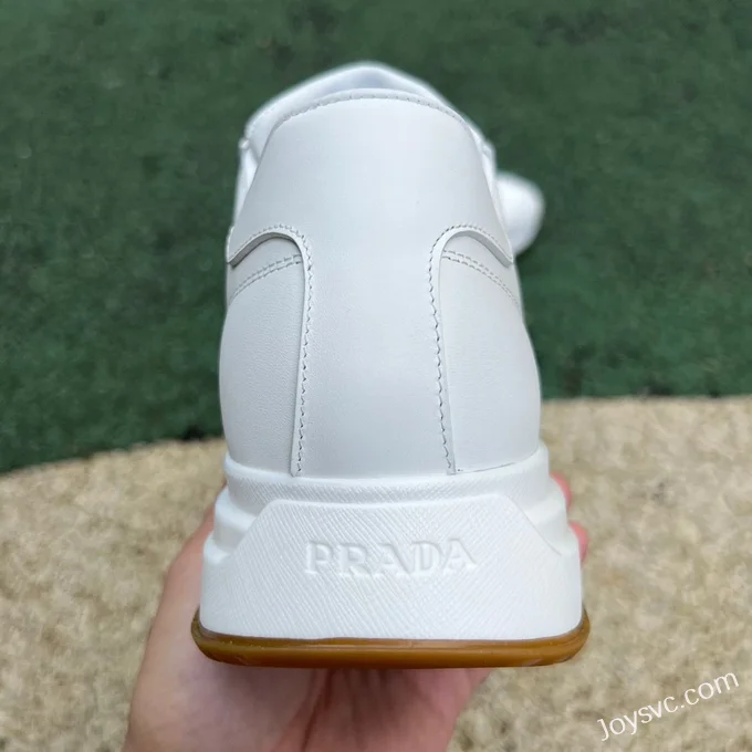 PRADA Leather Pure White Sneakers