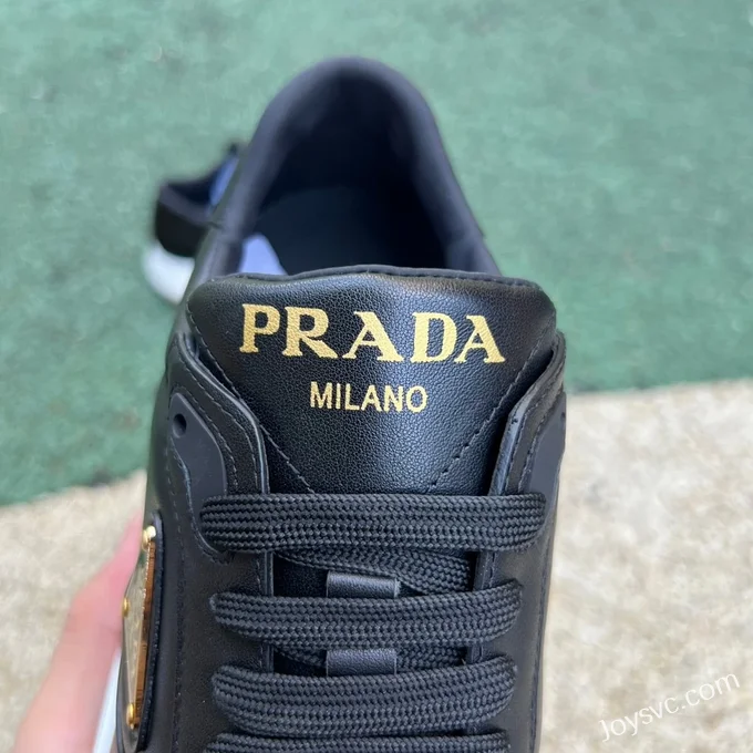 PRADA Leather Black White Sneakers