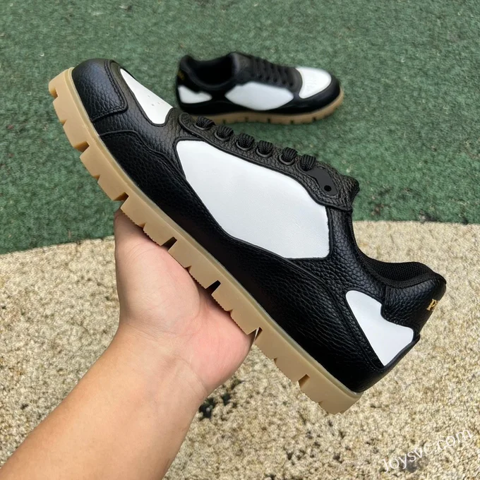 PRADA Black White Raw Rubber Sneakers