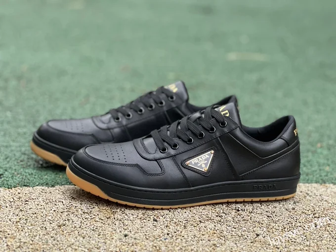 PRADA Leather Black Raw Rubber Sneakers