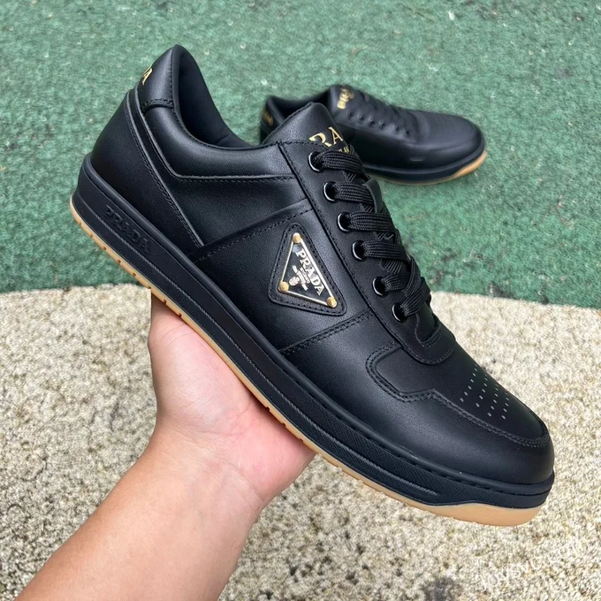 PRADA Leather Black Raw Rubber Sneakers