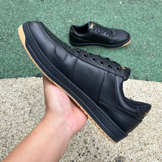 PRADA Leather Black Raw Rubber Sneakers