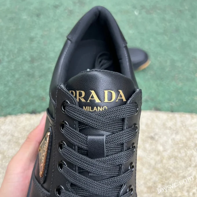 PRADA Leather Black Raw Rubber Sneakers