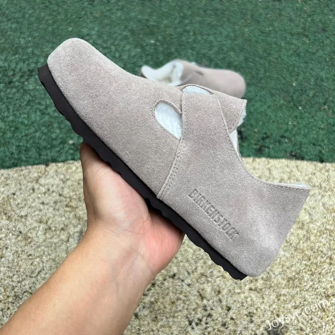 Birkenstock Fur Lined Suede Grey