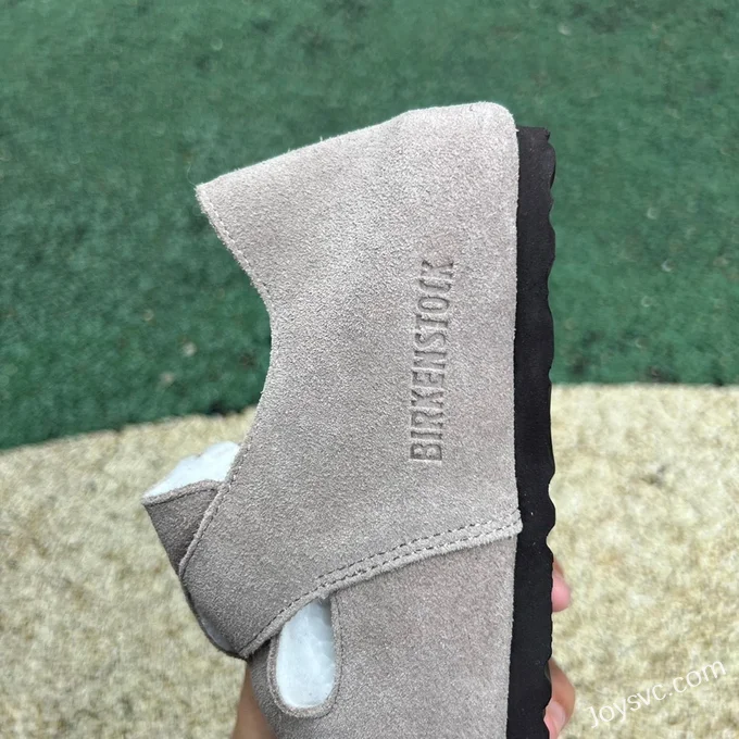 Birkenstock Fur Lined Suede Grey