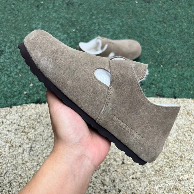 Birkenstock Fur Lined Suede Taupe