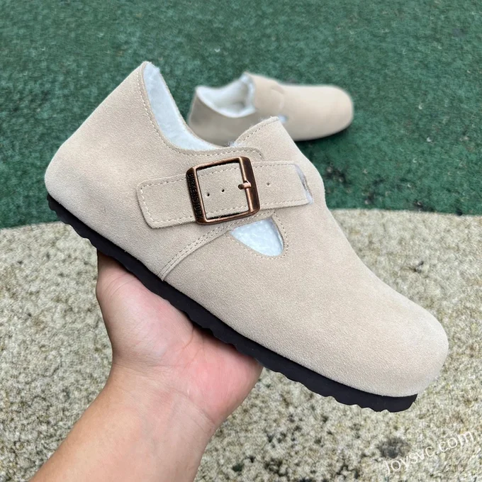 Birkenstock Fur Lined Suede Beige